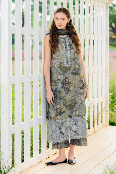 Baroque Printed Embroidered Lawn 3PC Unstitched