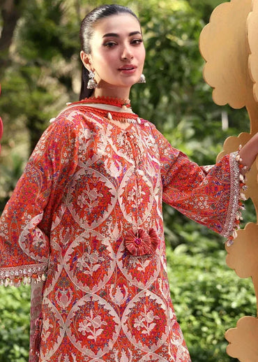 Maria B Printed Embroidered Lawn 3PC Unstitched Memon Clothes