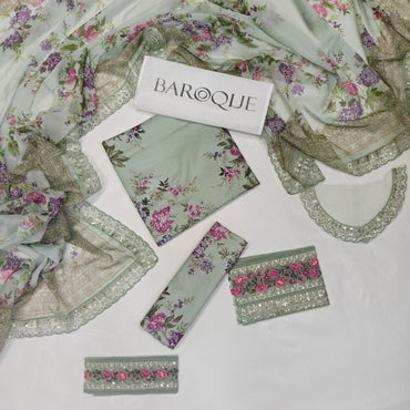 Baroque Printed Embroidered Lawn 3PC Unstitched