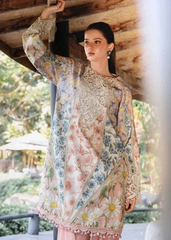 Maria B Printed Embroidered Lawn 3PC Unstitched Memon Clothes