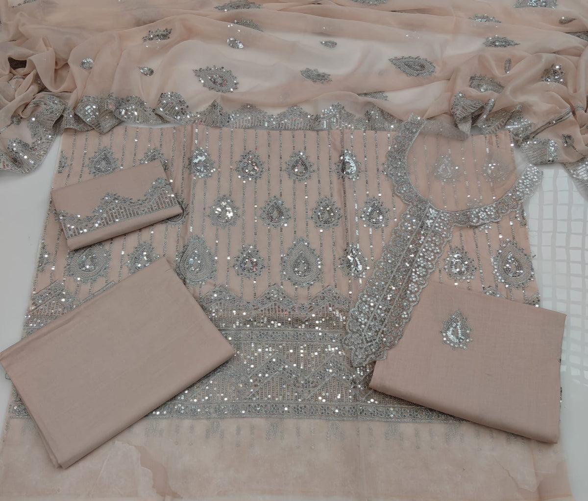 Party Wear Luxury Embroidered Cotton 3PC