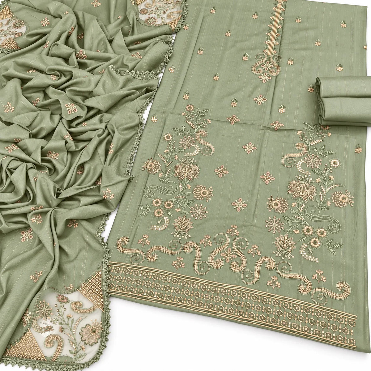Dhanak Fancy Embroidered 3PC | VOL-64