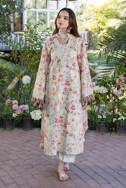 Crimson Embroidered & Printed Lawn 3 Piece Dress
