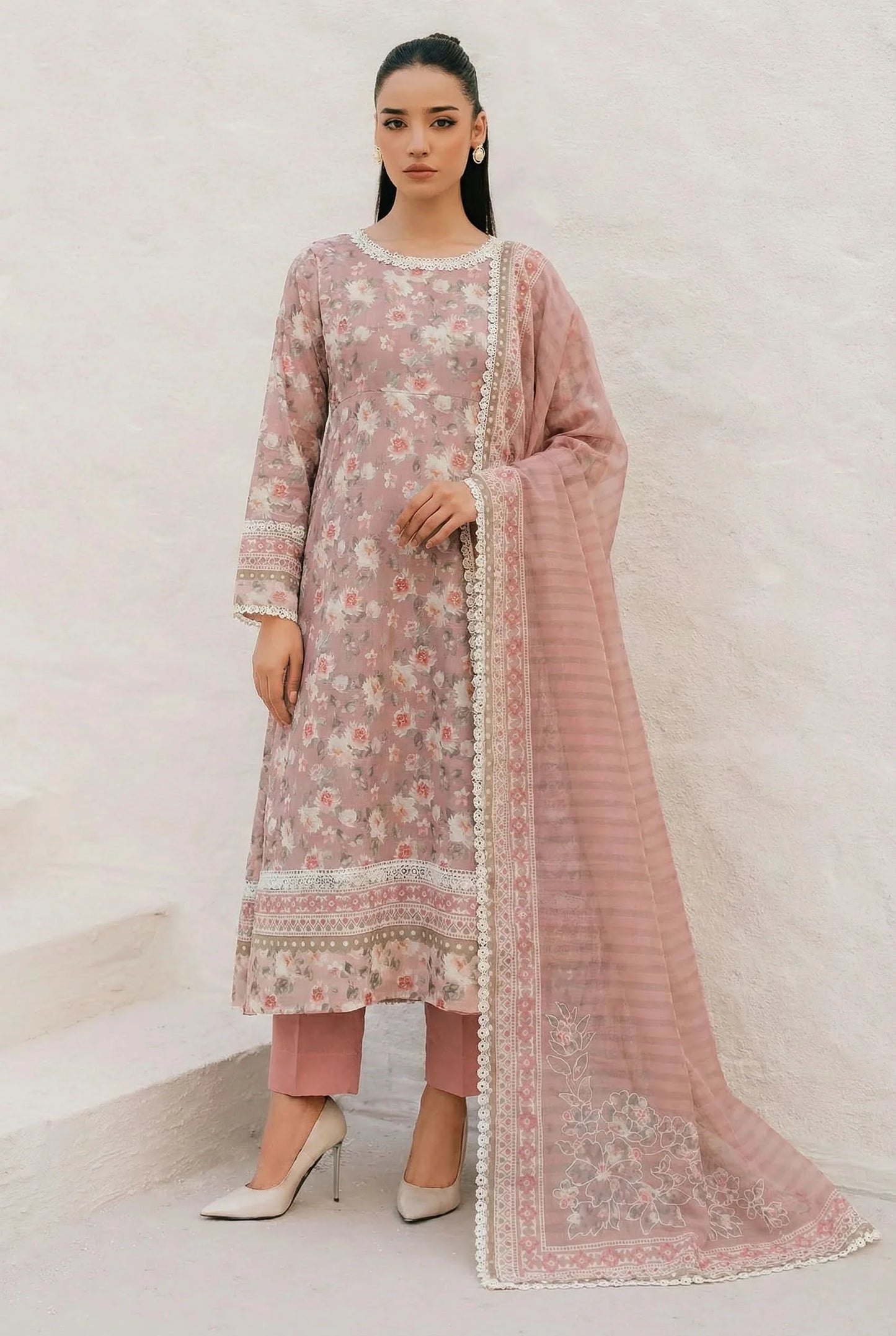 Baroque Digital Printed Lawn 3 PC