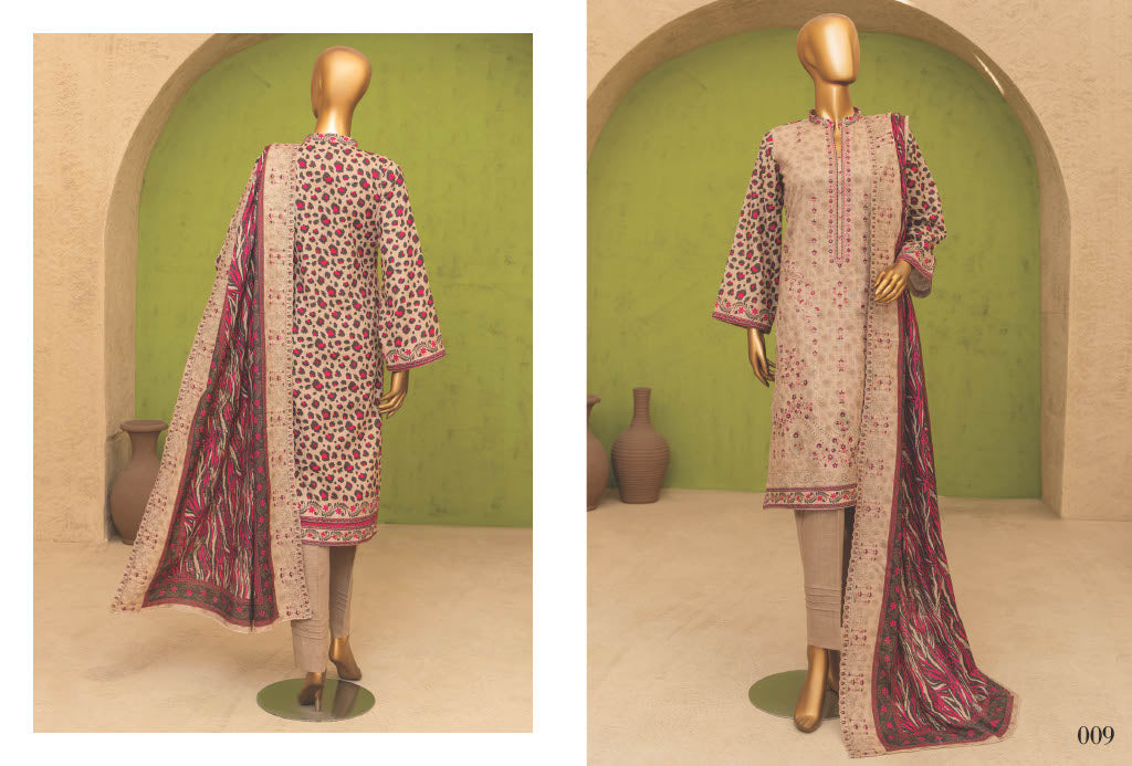 Safina Khaddhar Embroidered 3Pc