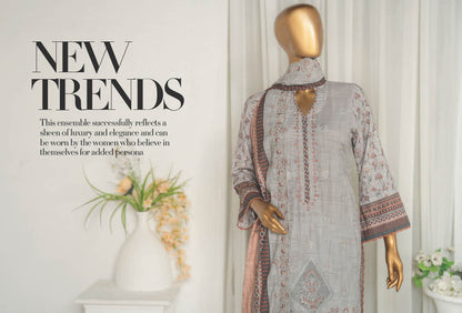 Safina Khaddhar Embroidered 3Pc