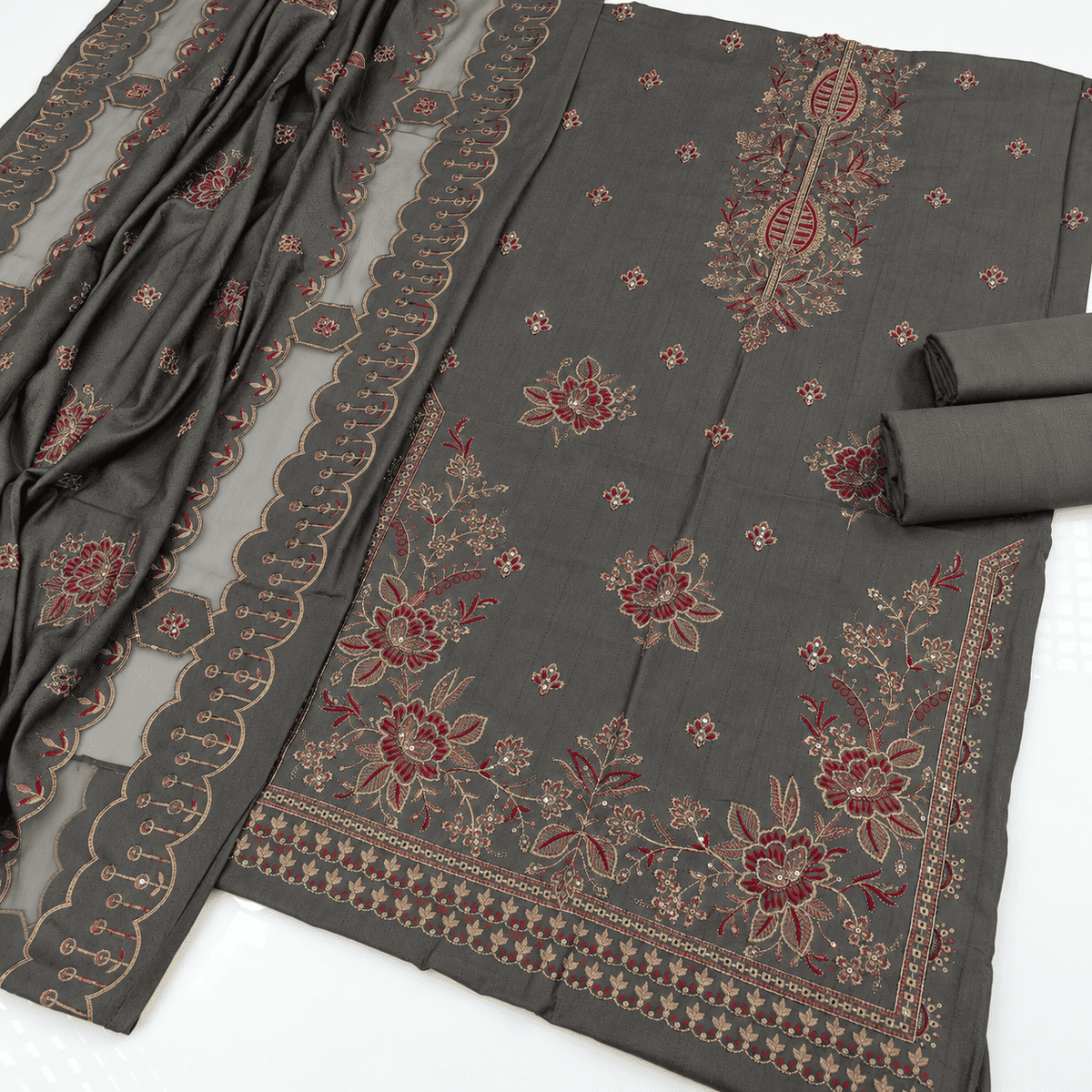Dhanak Fancy Embroidered 3PC | VOL-1051