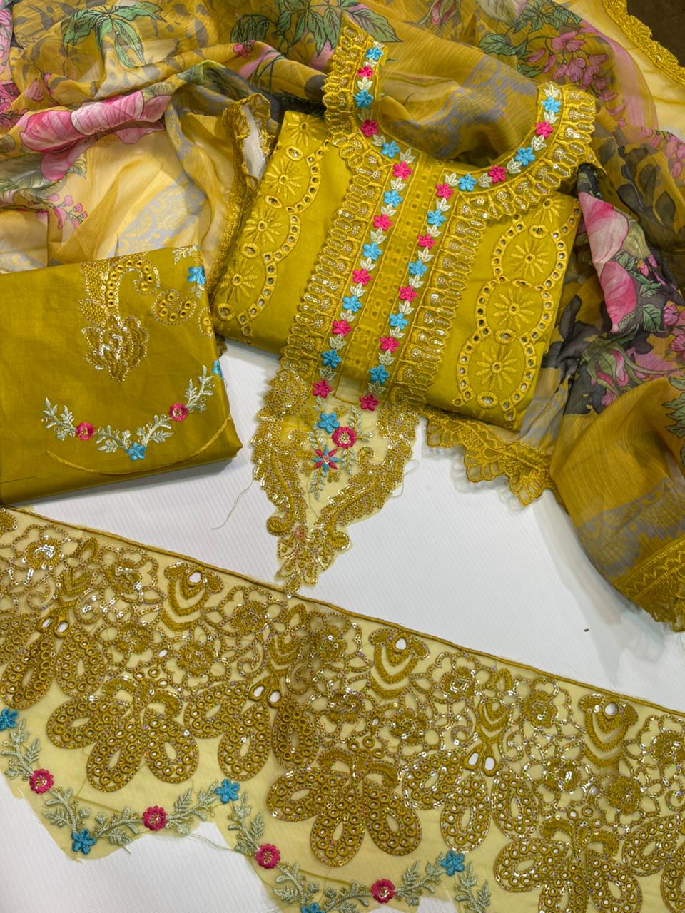 Maria B Luxury Embroidered Cotton 3 Pc