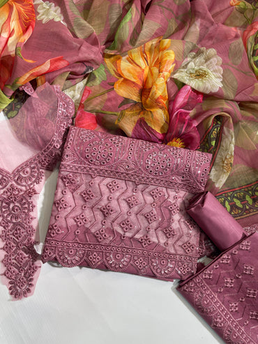 Ramsha Embroidered Cotton Printed Dupatta