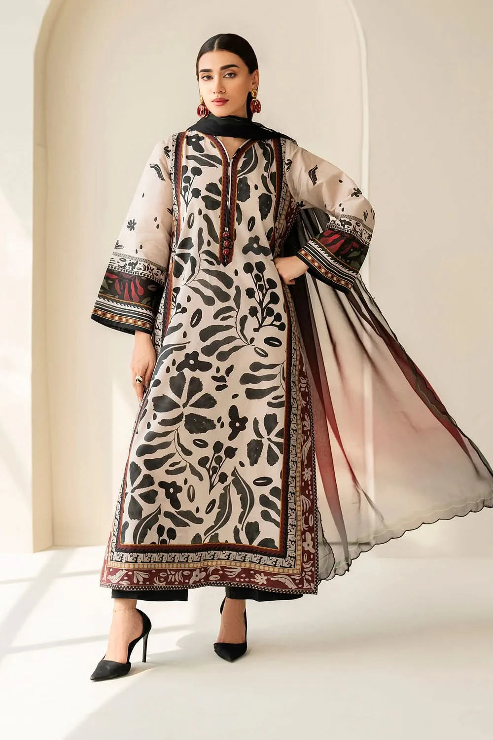 Baroque Digital Printed Lawn 3 PC