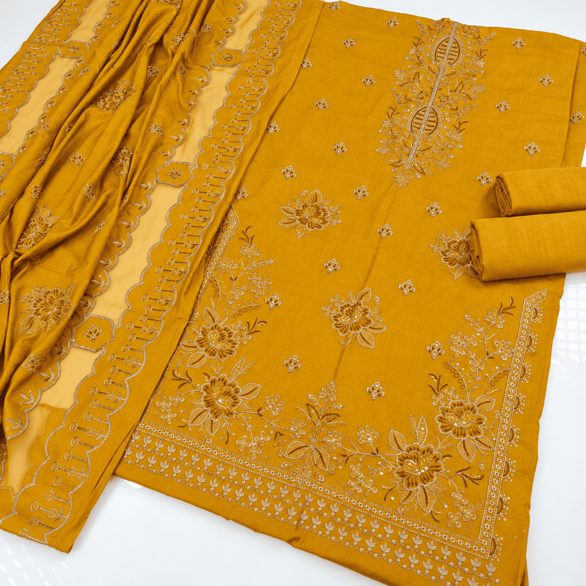Dhanak Fancy Embroidered 3PC | VOL-1051