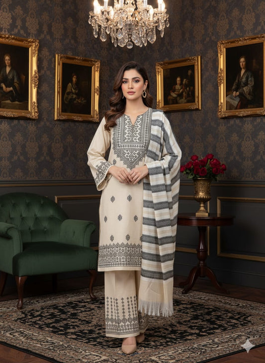 Khaddhar Luxury Unstitched 3 Pcs | Skin