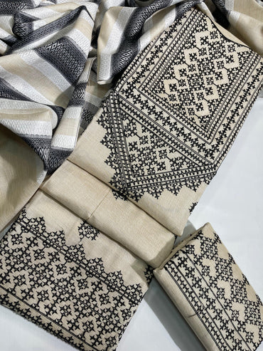 Khaddhar Luxury Unstitched 3 Pcs | Skin