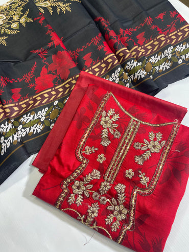 Bin Saeed Embroidered Printed Lawn 3PC