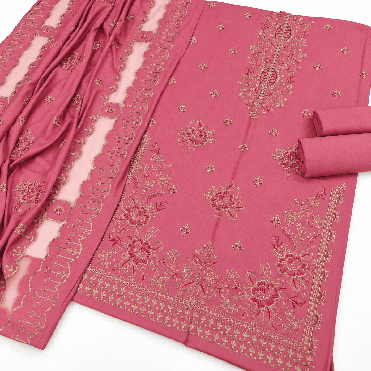 Dhanak Fancy Embroidered 3PC | VOL-1051