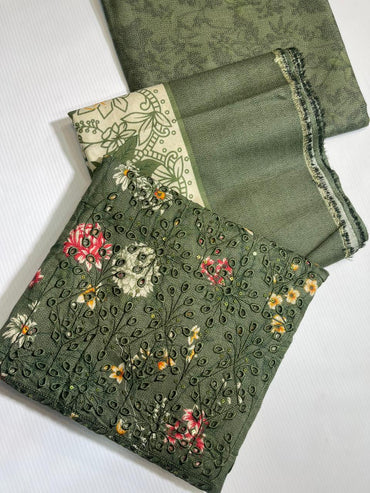 Dhanak Embroidered Daman ChikanKari 3Pc