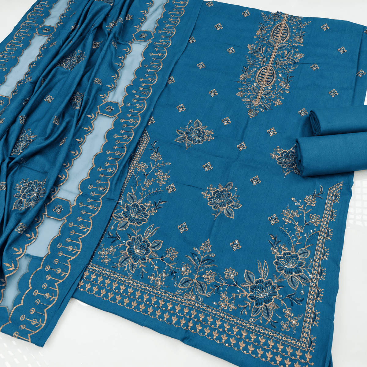 Dhanak Fancy Embroidered 3PC | VOL-1051