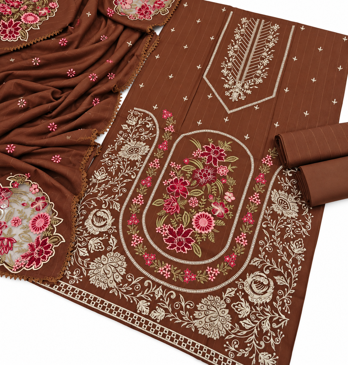 Dhanak Fancy Embroidered 3PC | VOL-1052