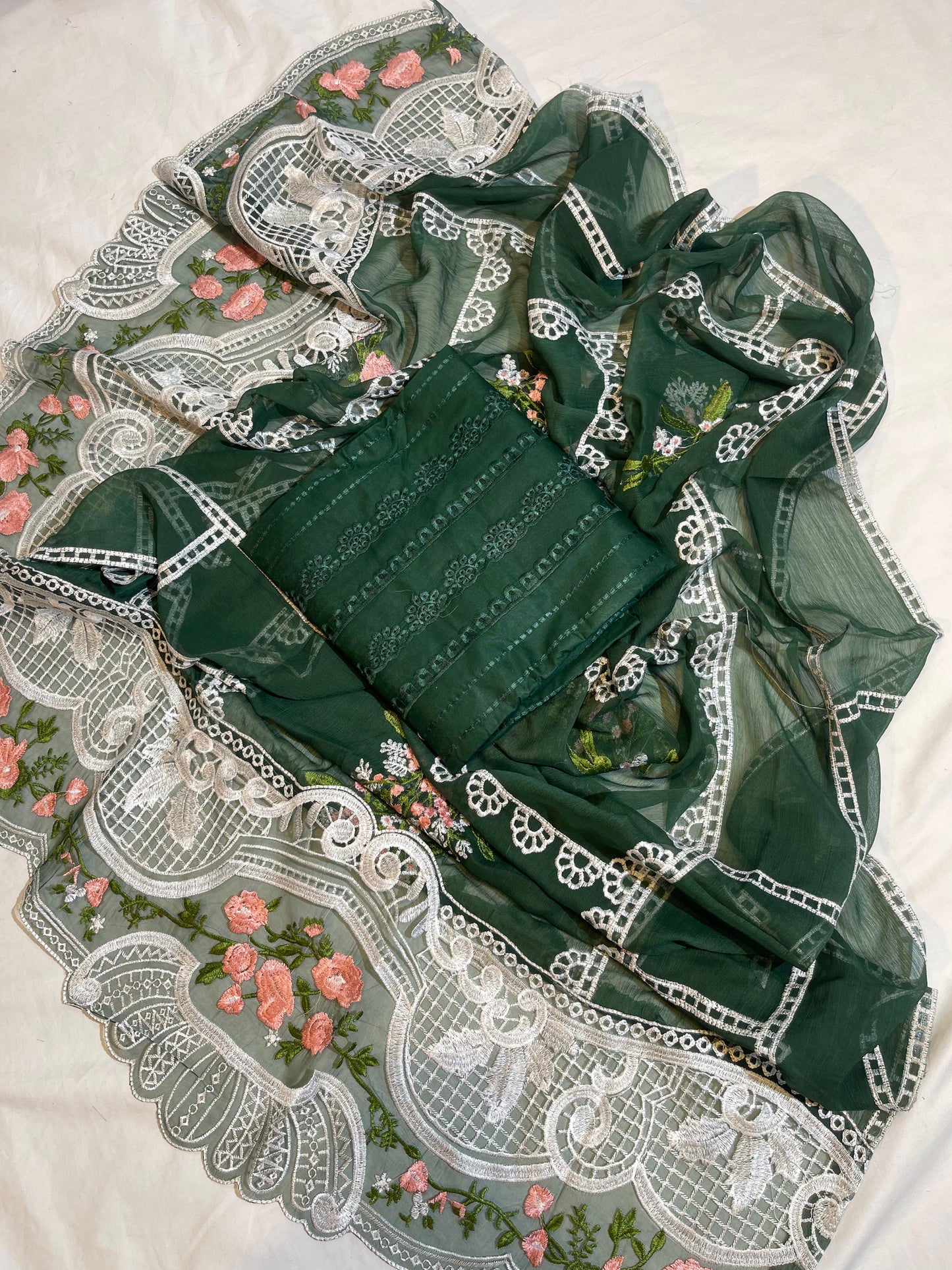 Crimson Luxury Embroidered Cotton