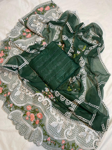 Crimson Luxury Embroidered Cotton