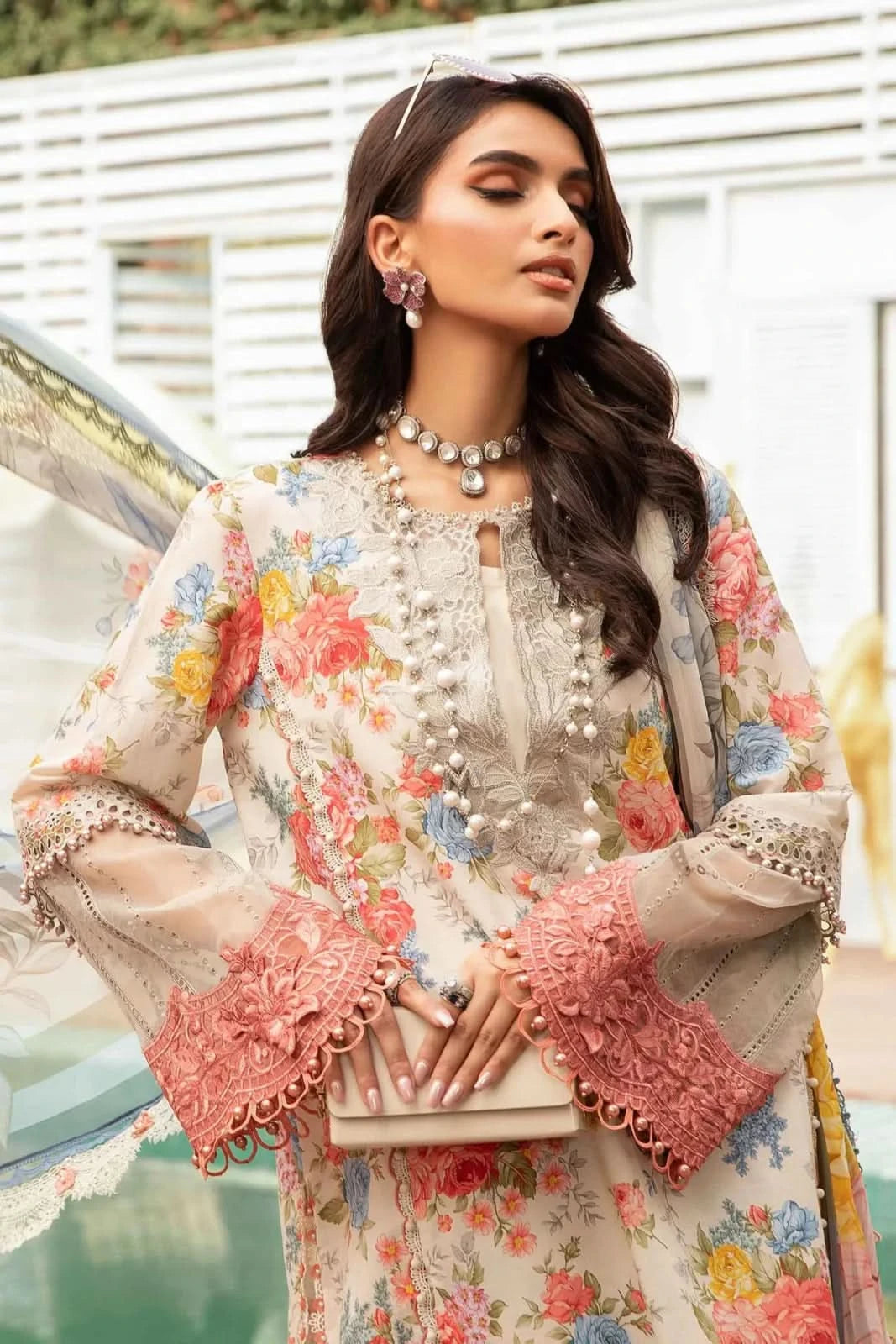 Maria B Embroidered Lawn 3PC | M Print