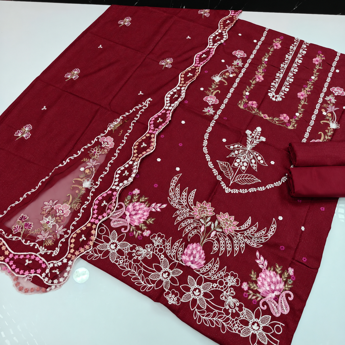 Dhanak Fancy Embroidered 3PC | VOL-1059