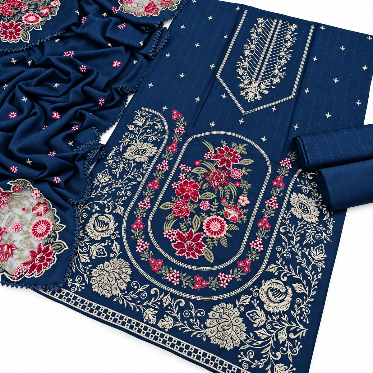 Dhanak Fancy Embroidered 3PC | VOL-1052