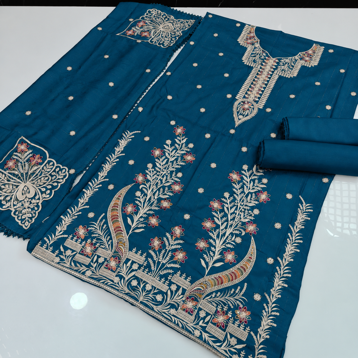 Dhanak Fancy Embroidered 3PC | VOL-1045