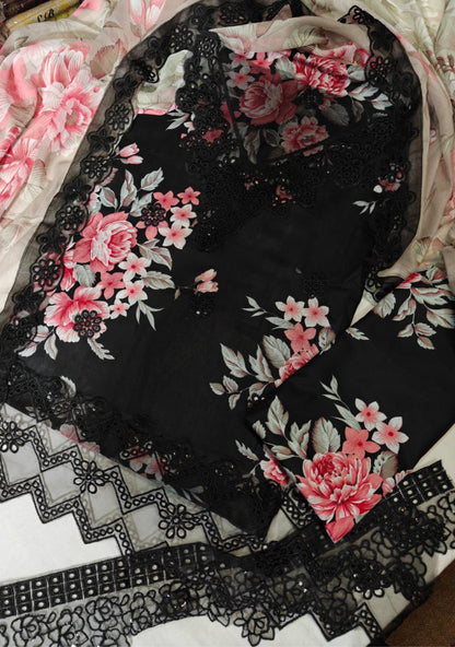 Iznik Black Luxury 3 Pcs Unstitched