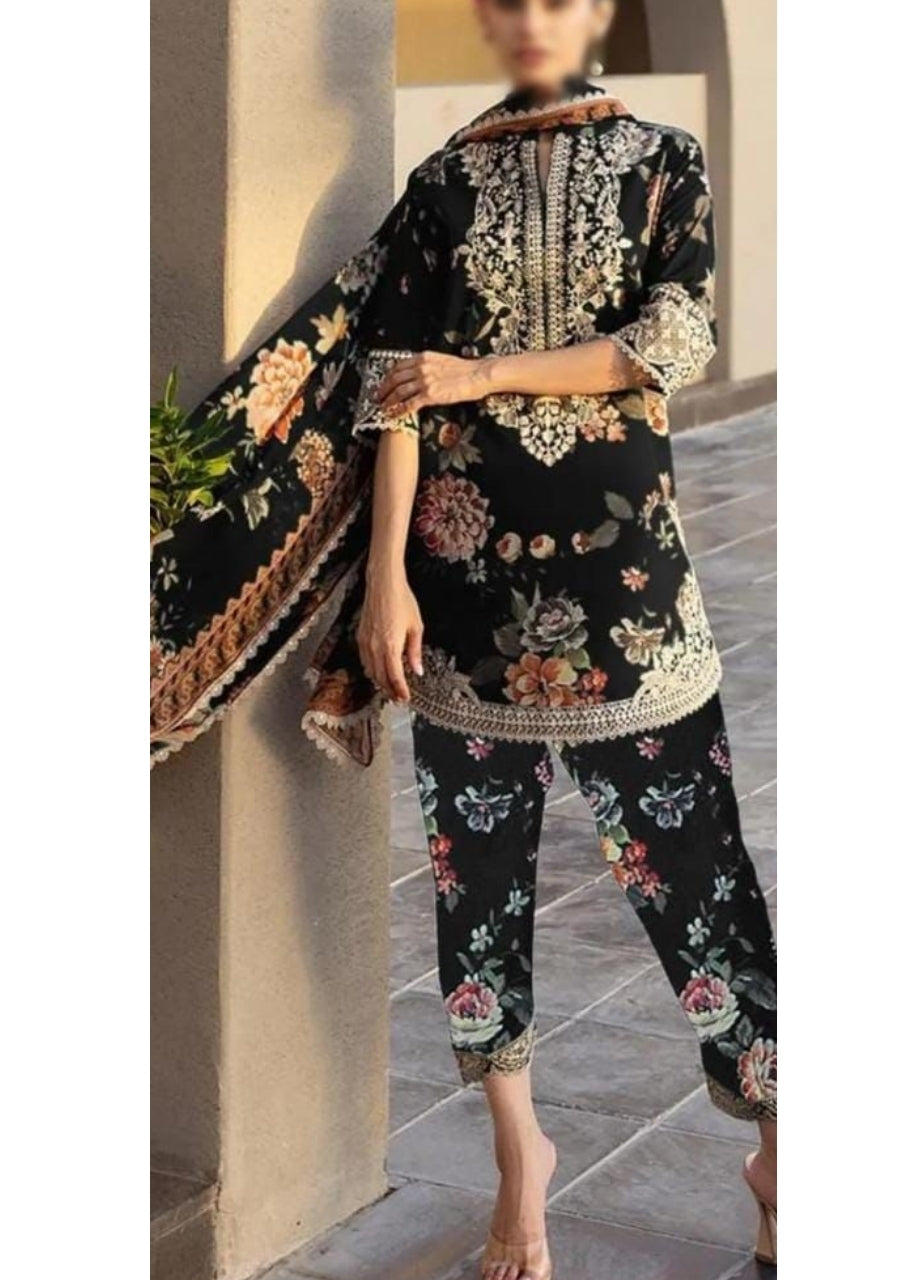Zainab Chottani Digital Print 3 Pcs | Black