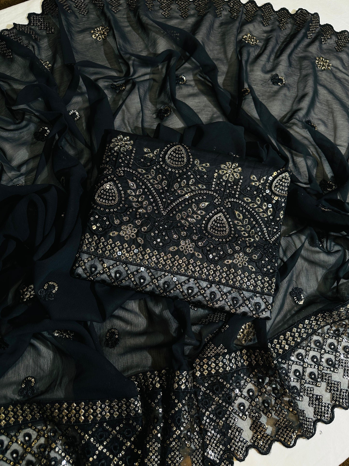 LIFAN Unstitched Embroidered Cotton