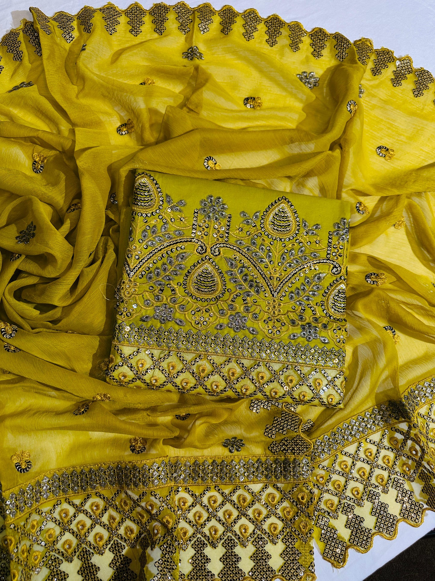 LIFAN Unstitched Embroidered Cotton