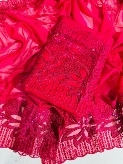 MARIA B Luxury Embroidered Cotton Suit