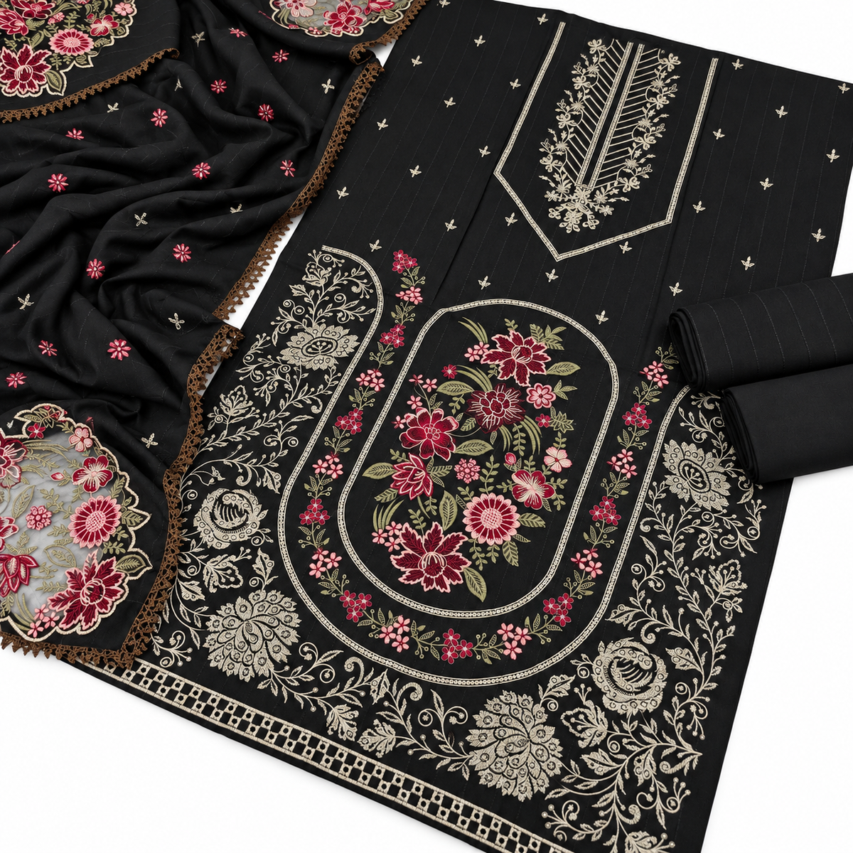 Dhanak Fancy Embroidered 3PC | VOL-1052