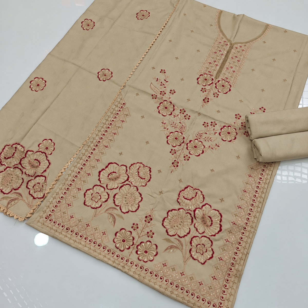 Dhanak Fancy Embroidered 3PC | VOL-1065