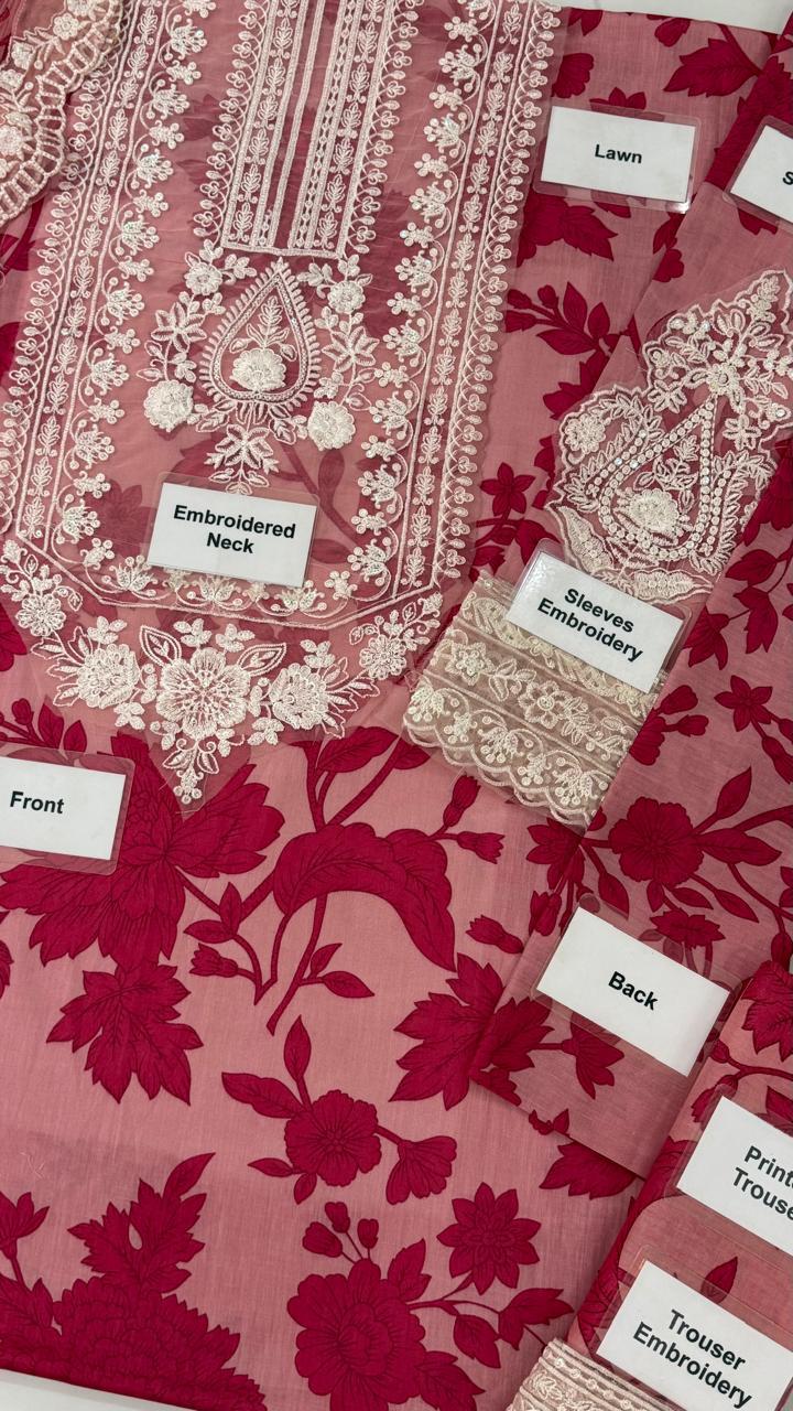 Maria B  Printed Lawn Unstitched 3PC