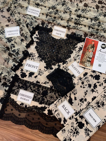 Aneela's Embroidered & Digital Printed Swiss Lawn 3 Piece