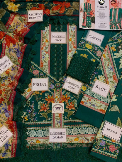 Maria B Digital Lawn Embroidered Dress