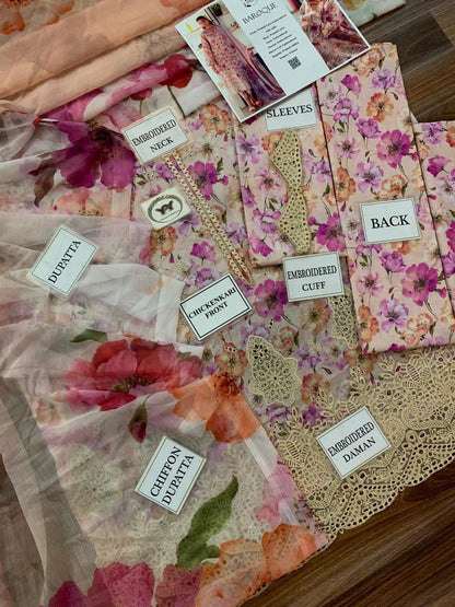 Baroque Floral Aplic Embroidered