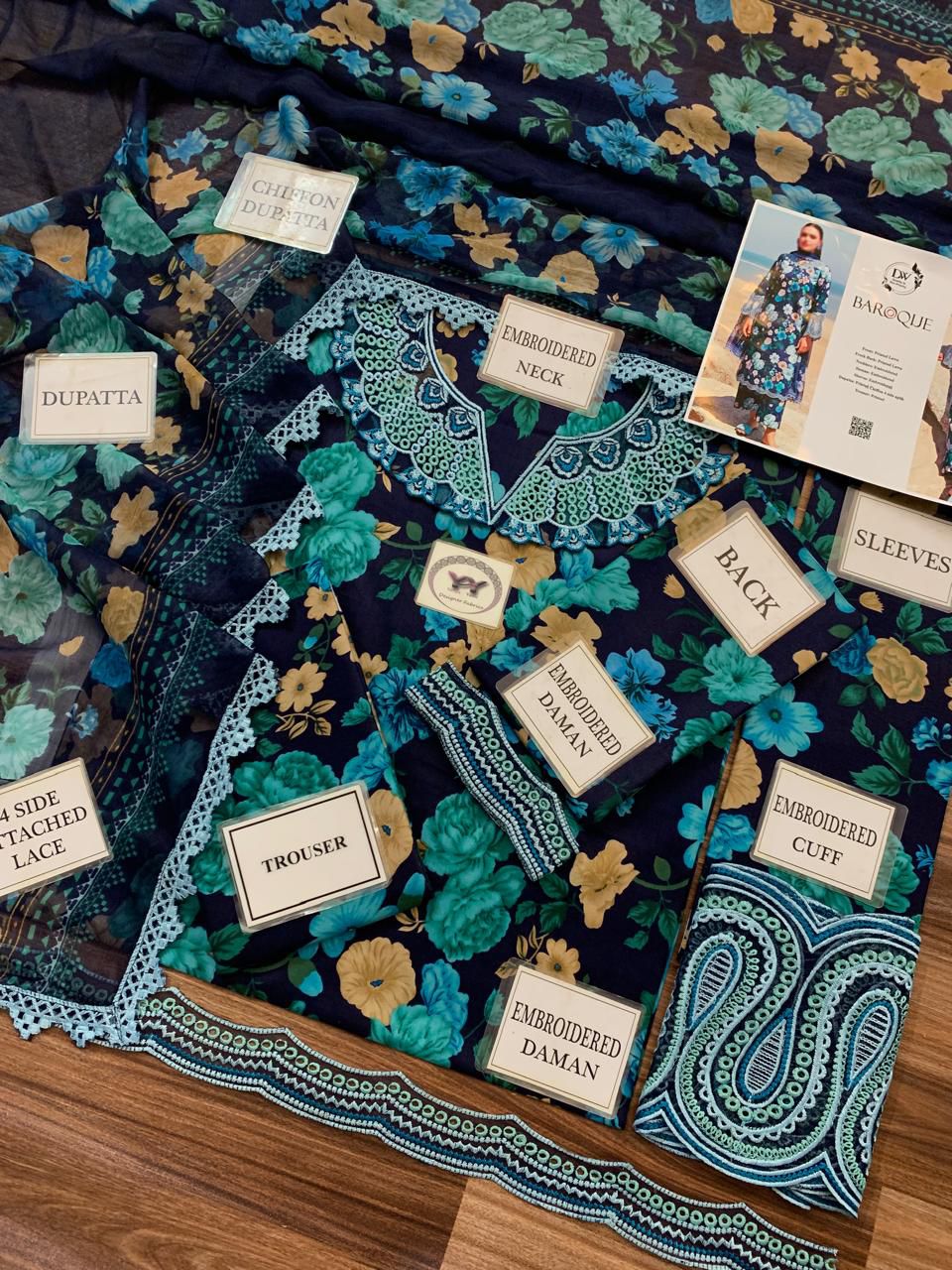 Barouqe Embroidered Printed Lawn