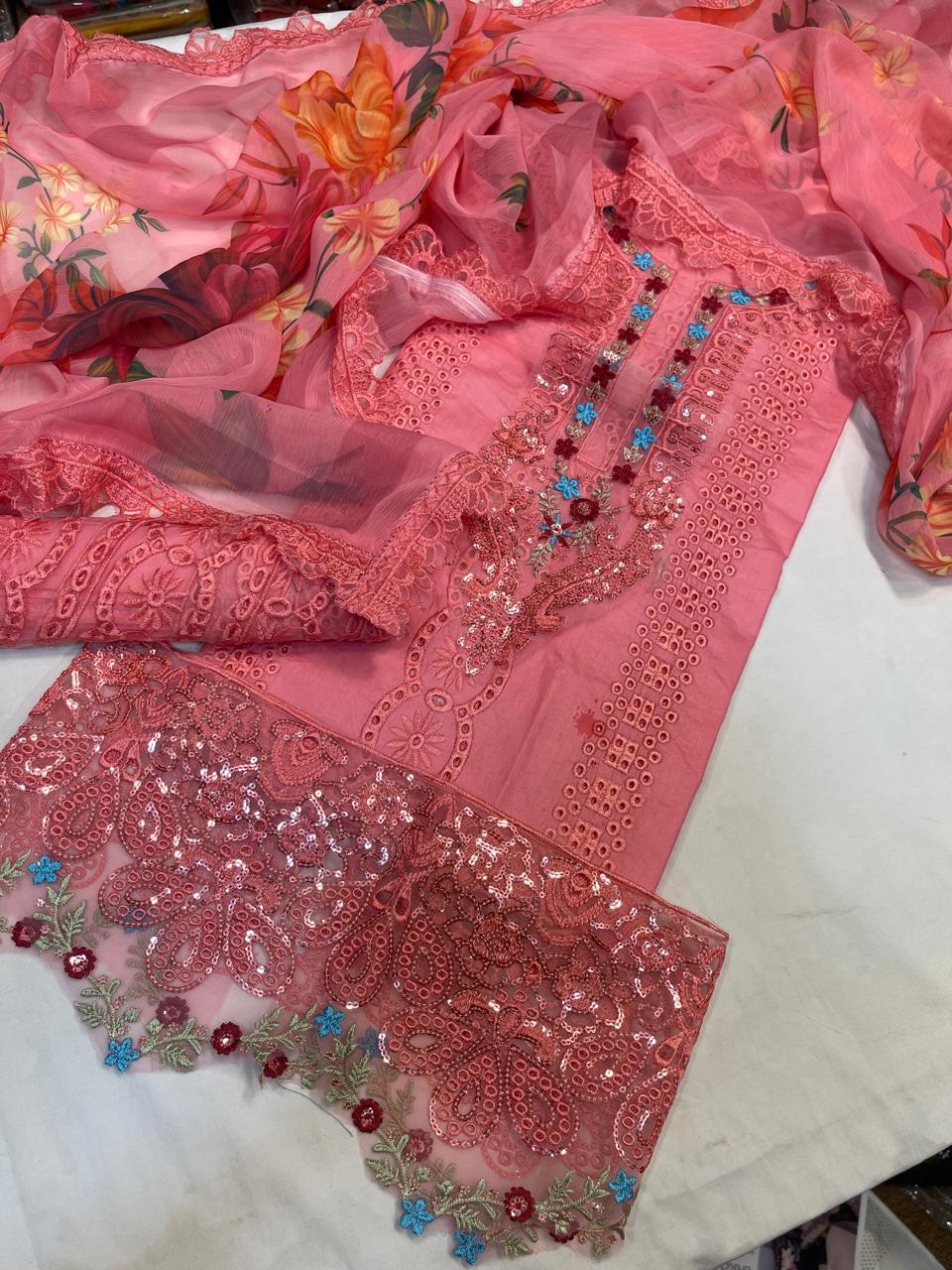 Maria B Embroidered Unstitched Suit