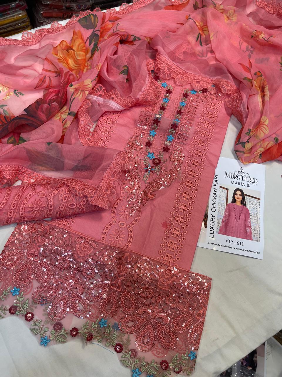 Maria B Embroidered Unstitched Suit