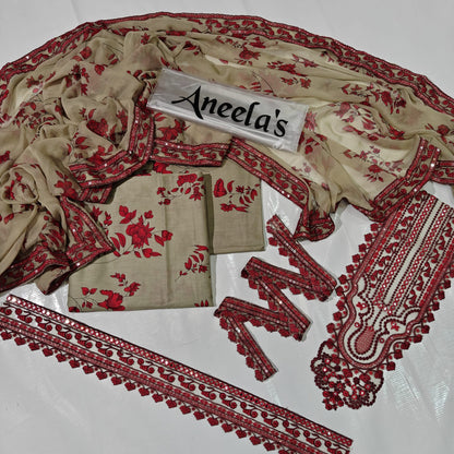 Aneela's Printed Lawn 3PC