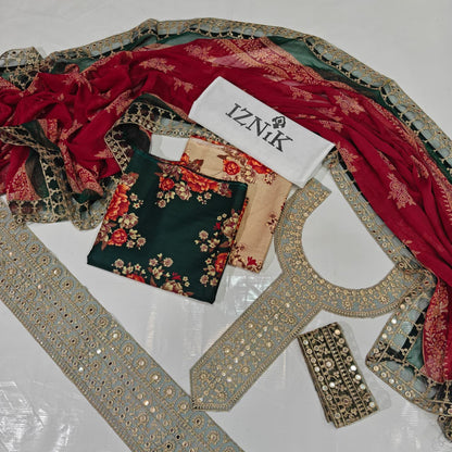 Iznik Printed Embroidered Lawn 3PC Unstitched