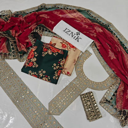 Iznik Printed Embroidered Lawn 3PC Unstitched