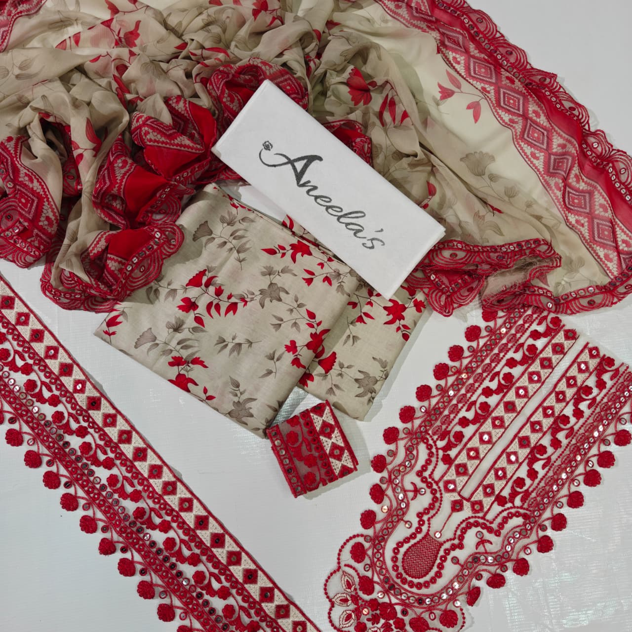 Aneela's Party Wear Luxury 3PC Suit