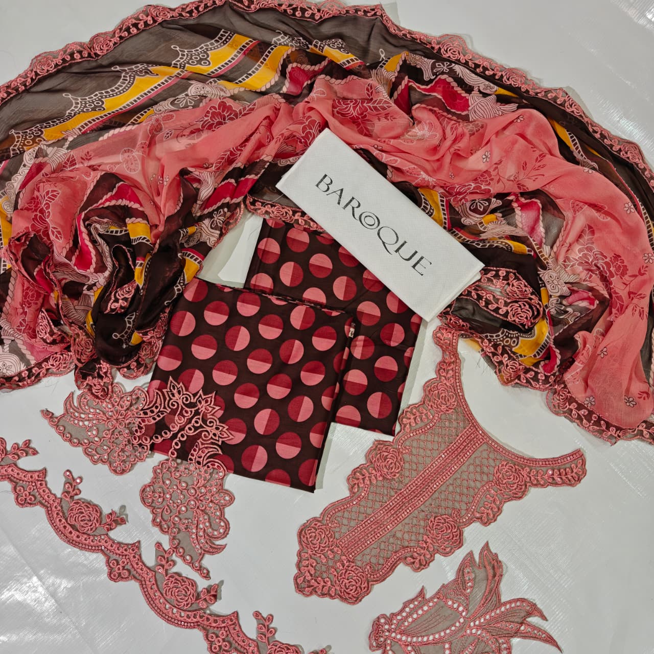 Barooque Printed Embroidered Lawn 3PC Unstitched
