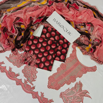 Barooque Printed Embroidered Lawn 3PC Unstitched