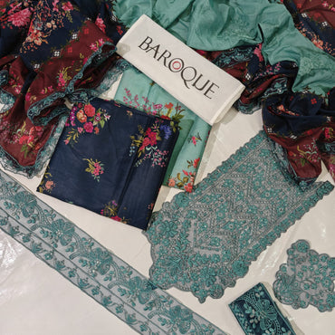 Baroque Printed Embroidered Lawn 3PC Unstitched