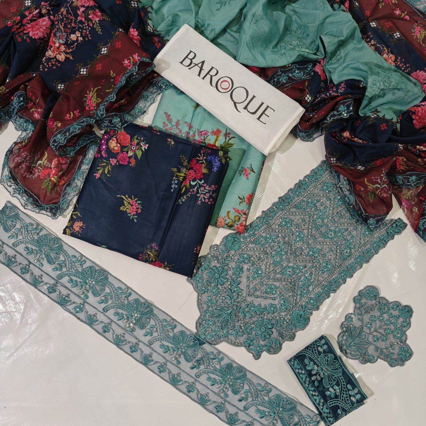 Baroque Printed Embroidered Lawn 3PC Unstitched